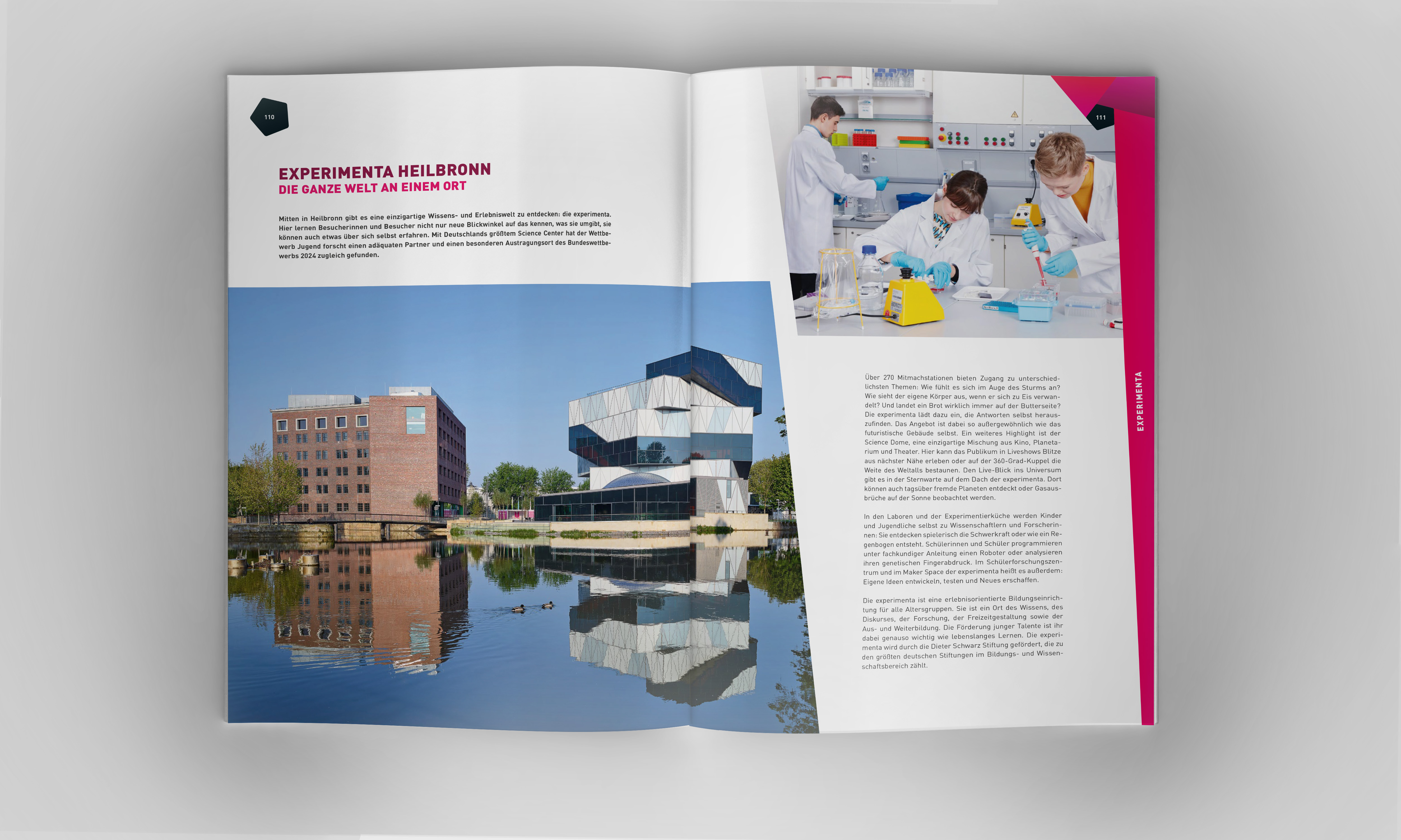 Doppelseite Informationen zur Experimenta in Heilbronn