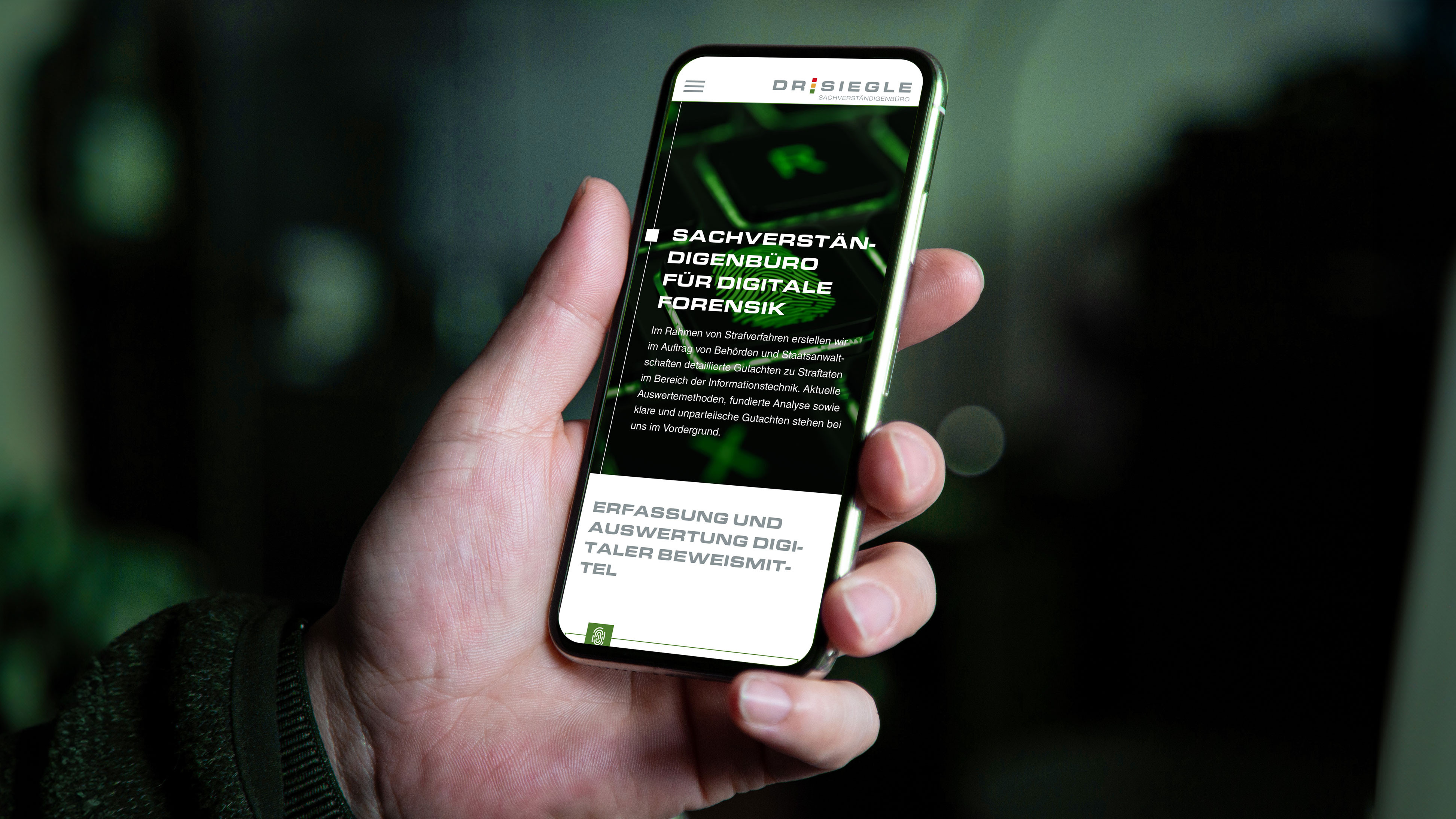 Startseite von itforensik.drsiegle.eu auf dem iPhone